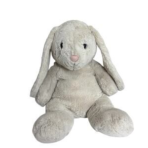 Steiff Hoppie Rabbit 16” Plush Beige Soft Cuddly Friends Bunny Button Yellow Tag